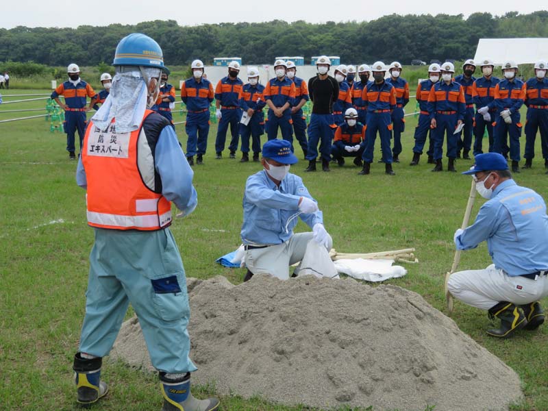 土器川水防工法技術講習会の技術指導